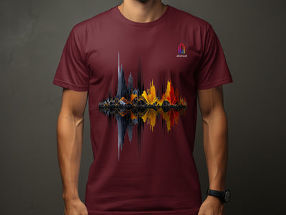 Vibrant Abstract Soundwave Design on T-shirt product