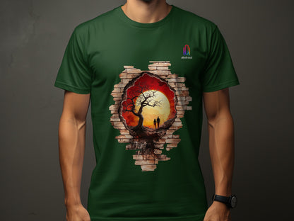 Scenic Sunset Couple Green Graphic T-shirt product