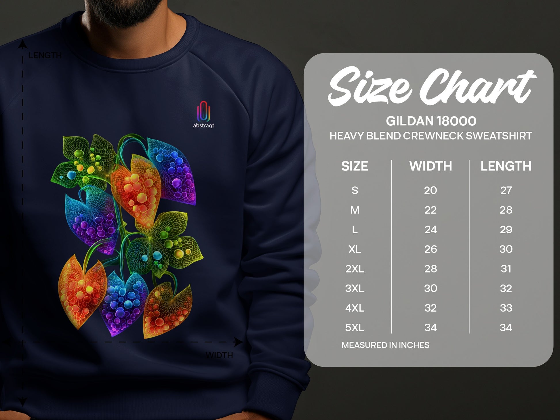Colorful Vibrant Leaf Pattern Heavy Blend Sweatshirt product type