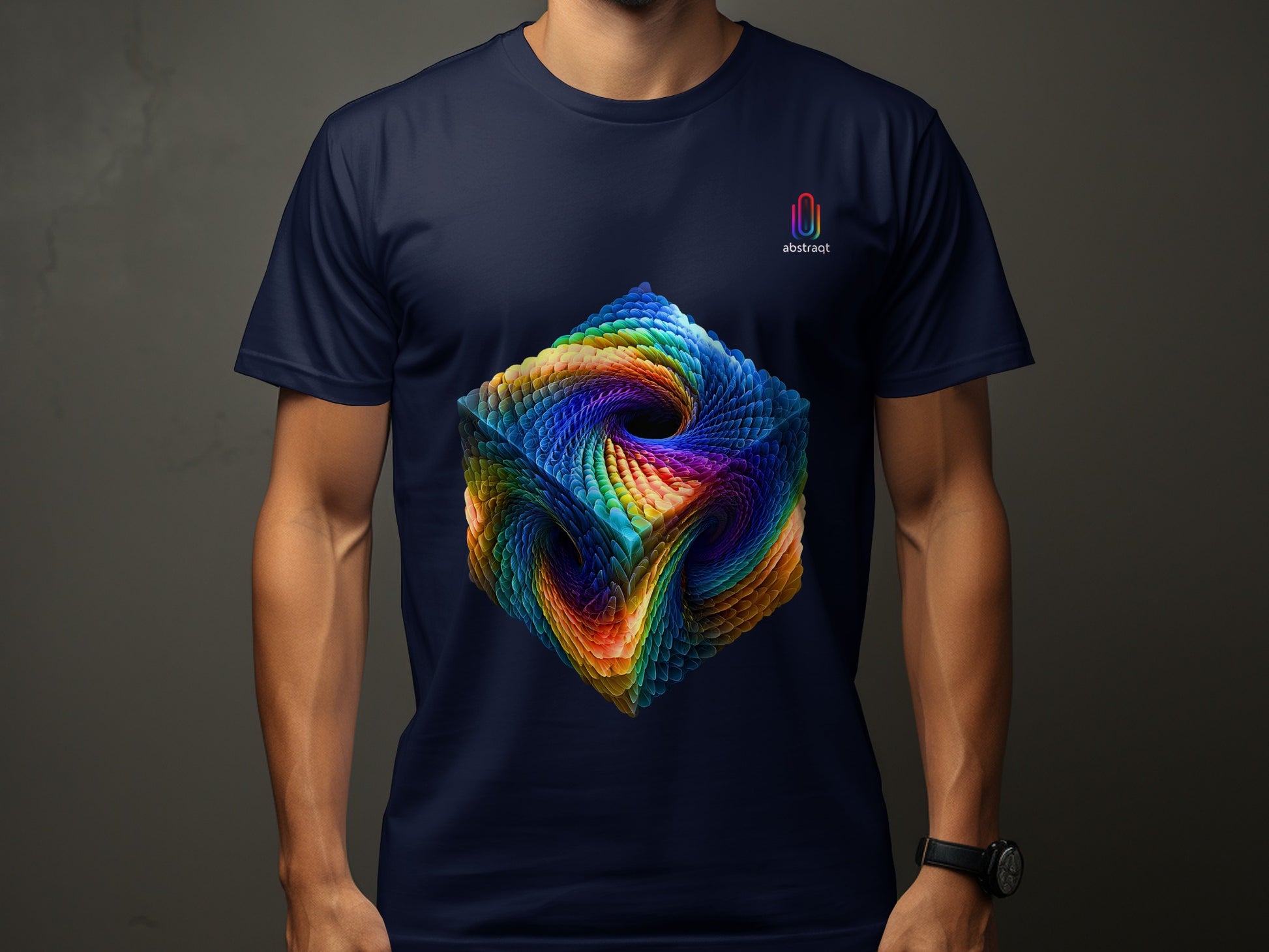 Vibrant Kaleidoscopic Cube Design T-Shirt product