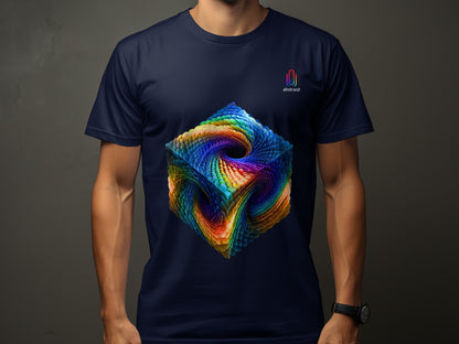 Vibrant Kaleidoscopic Cube Design T-Shirt product