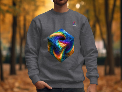 Colorful Geometric Design on Dark Gray Sweatshirt product type